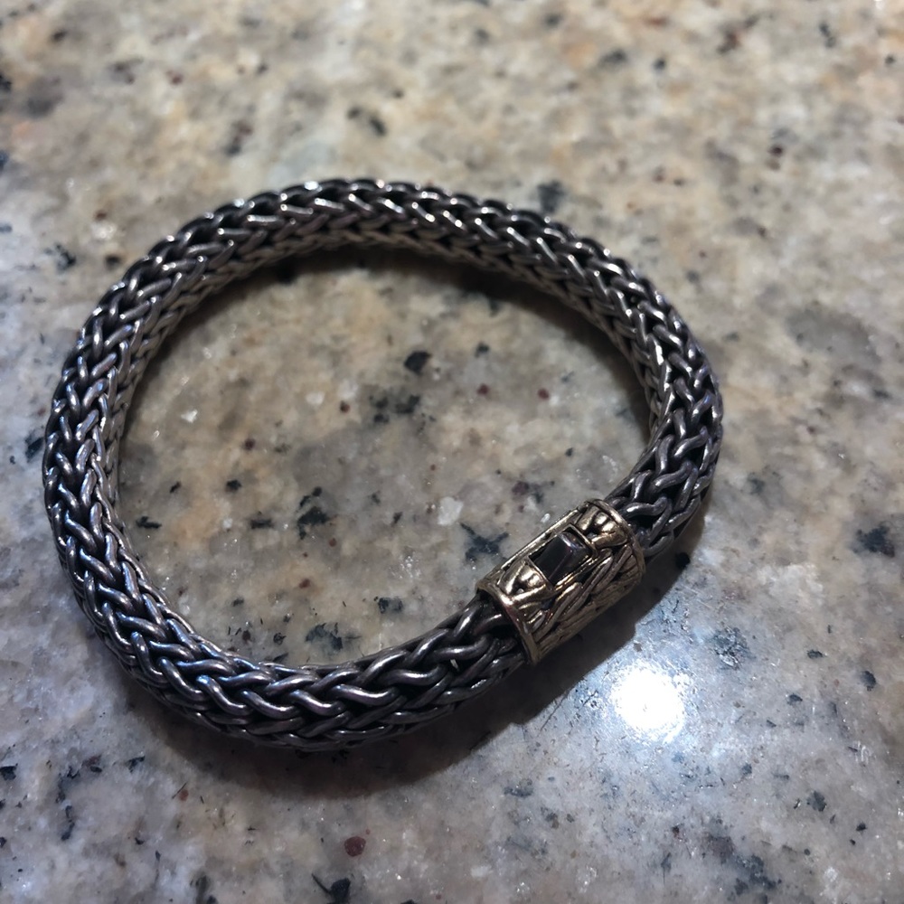 John Hardy Chain 11MM Bracelet in Silver+18K Gold
